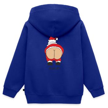 Rude Santa - Sweat Premium à capuche zippé enfant bio - bleu roi - Dos - AI Model Kid Male (0cm)