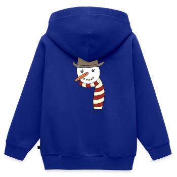schneemann - Kinder Premium Organic Zip Hoodie - Royalblau - Hinten - AI Model Kid Male (0cm)