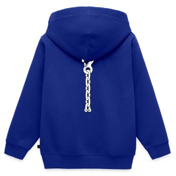 collier cravate BLANC - Sweat Premium à capuche zippé enfant bio - bleu roi - Dos - AI Model Kid Male (0cm)