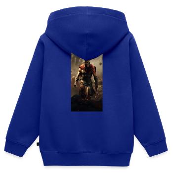 c9030ee5b3d974b0310754fb300ed40e - Sweat Premium à capuche zippé enfant bio - bleu roi - Dos - AI Model Kid Male (0cm)