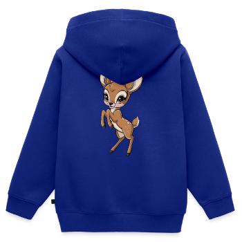 Süßes Rehkitz mit Schleife - Kinder Premium Organic Zip Hoodie - Royalblau - Hinten - AI Model Kid Male (0cm)