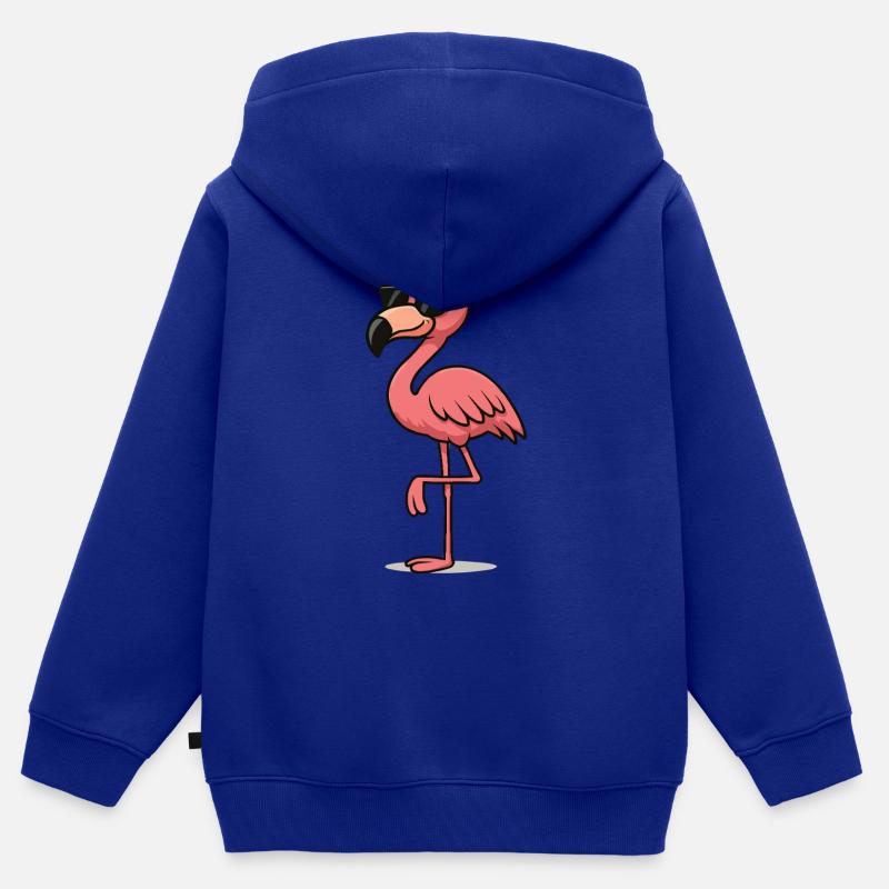 Bande dessinée Flamingo - Sweat Premium à capuche zippé enfant bio - bleu roi
