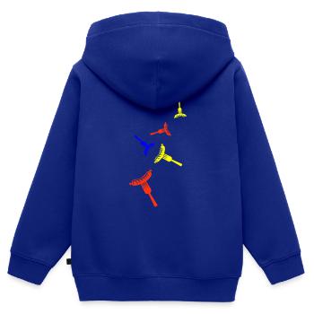 Bratwurst Fleisch icon - Kinder Premium Organic Zip Hoodie - Royalblau - Hinten - AI Model Kid Male (0cm)
