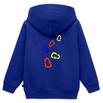 Kletterausrüstung Bunt Karabiner - Kinder Premium Organic Zip Hoodie - Royalblau - Hinten - AI Model Kid Male (0cm)