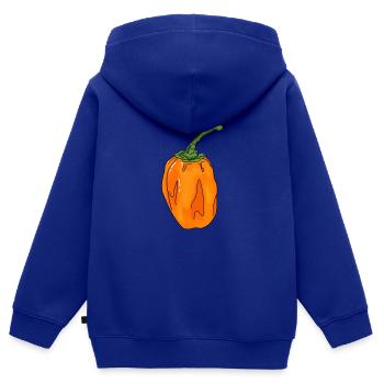 Chili Pepper Chilischote Habanero Essen Scharf - Kinder Premium Organic Zip Hoodie - Royalblau - Hinten - AI Model Kid Male (0cm)