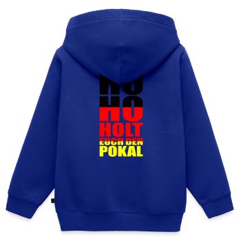 ho ho holt euch den pokal | Farben änderbar - Kinder Premium Organic Zip Hoodie - Royalblau - Hinten - AI Model Kid Male (0cm)