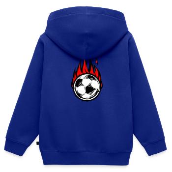 Le football brûle le feu - Sweat Premium à capuche zippé enfant bio - bleu roi - Dos - AI Model Kid Male (0cm)