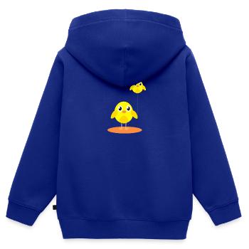 Kücken mit Luftballon als Kücken - Kinder Premium Organic Zip Hoodie - Royalblau - Hinten - AI Model Kid Male (0cm)