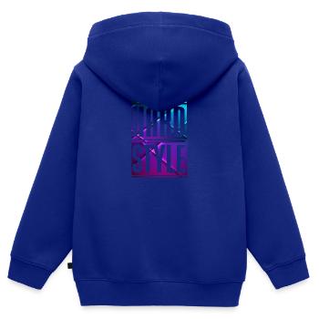 Hardstyle - Sweat Premium à capuche zippé enfant bio - bleu roi - Dos - AI Model Kid Male (0cm)