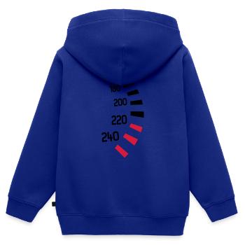 Compteur vitesse - Sweat Premium à capuche zippé enfant bio - bleu roi - Dos - AI Model Kid Male (0cm)