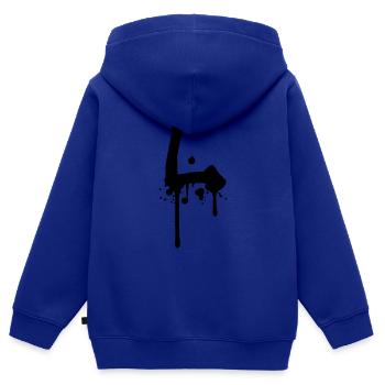 Graffiti L gouttes Farbklex spray - Sweat Premium à capuche zippé enfant bio - bleu roi - Dos - AI Model Kid Male (0cm)