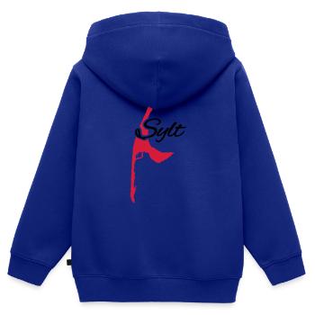 Sylt - Kinder Premium Organic Zip Hoodie - Royalblau - Hinten - AI Model Kid Male (0cm)