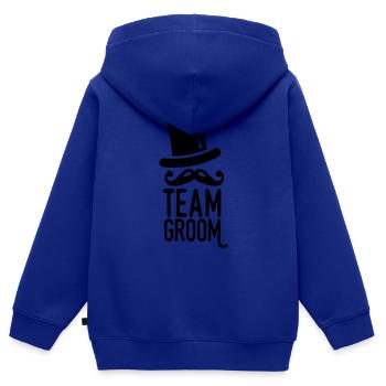 Bräutigam - Kinder Premium Organic Zip Hoodie - Royalblau - Hinten - AI Model Kid Male (0cm)