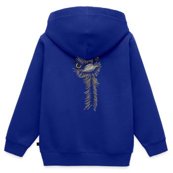 Autruche animal sauvage - Sweat Premium à capuche zippé enfant bio - bleu roi - Dos - AI Model Kid Male (0cm)