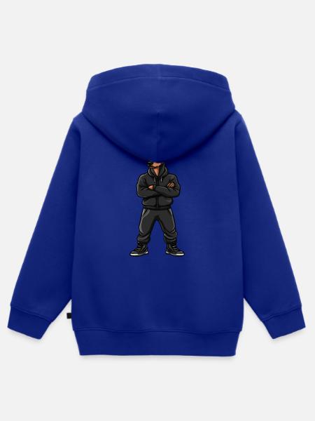 Doberman Dog Comic - Kids Premium Organic Zip-up Hoodie - royal blue