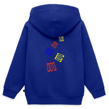 Lire des livres - Sweat Premium à capuche zippé enfant bio - bleu roi - Dos - AI Model Kid Male (0cm)