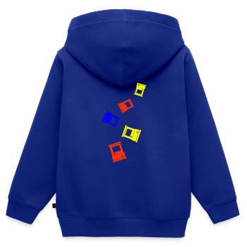 Arcade Retro Gamer Bunt - Kinder Premium Organic Zip Hoodie - Royalblau - Hinten - AI Model Kid Male (0cm)