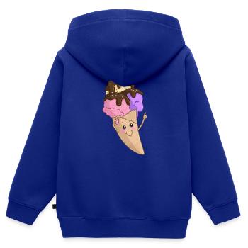 Eis in der Waffel - Kinder Premium Organic Zip Hoodie - Royalblau - Hinten - AI Model Kid Male (0cm)