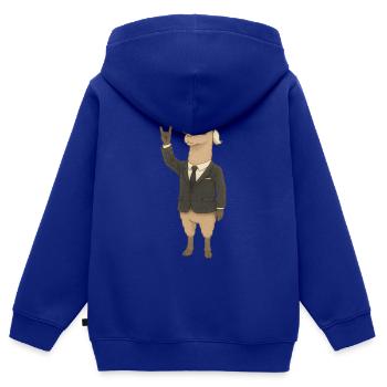 Karl Lamafeld rocks - Kids Premium Organic Zip-up Hoodie - royal blue - Back - AI Model Kid Male (0cm)