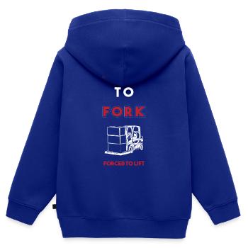 Gabelstaplerfahrer - Kinder Premium Organic Zip Hoodie - Royalblau - Hinten - AI Model Kid Male (0cm)