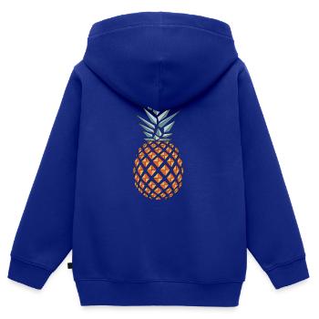 Ananas Vektor - Kinder Premium Organic Zip Hoodie - Royalblau - Hinten - AI Model Kid Male (0cm)