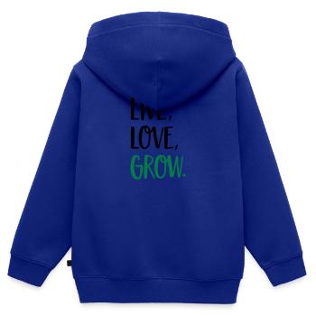 Garten - Kinder Premium Organic Zip Hoodie - Royalblau - Hinten - AI Model Kid Male (0cm)