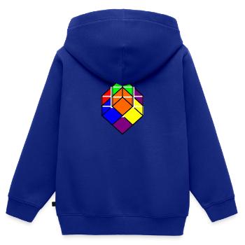 Magische kubus - Kinder Premium zip hoodie biologisch - koningsblauw - Achter - AI Model Kid Male (0cm)