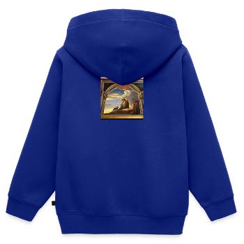 AI Art 1684479270343 - Kinder Premium Organic Zip Hoodie - Royalblau - Hinten - AI Model Kid Male (0cm)