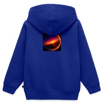 Surrealer Sonnenuntergang - Kinder Premium Organic Zip Hoodie - Royalblau - Hinten - AI Model Kid Male (0cm)