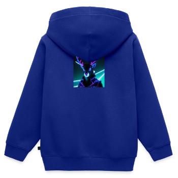 Fusion de rennes électriques - Sweat Premium à capuche zippé enfant bio - bleu roi - Dos - AI Model Kid Male (0cm)
