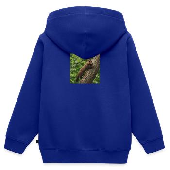 Martre - Sweat Premium à capuche zippé enfant bio - bleu roi - Dos - AI Model Kid Male (0cm)