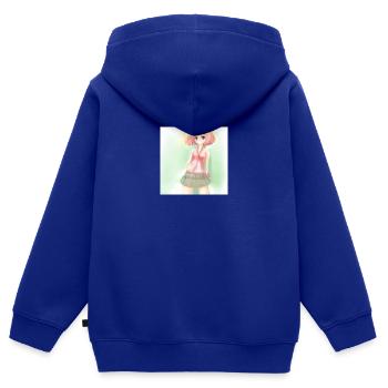 Anime - Sweat Premium à capuche zippé enfant bio - bleu roi - Dos - AI Model Kid Male (0cm)