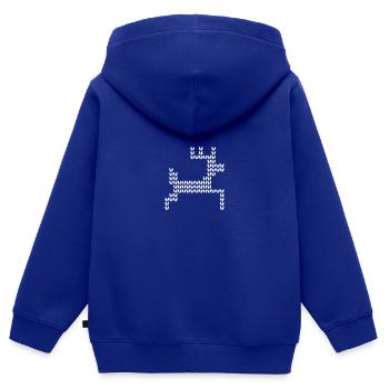 renne - Sweat Premium à capuche zippé enfant bio - bleu roi - Dos - AI Model Kid Male (0cm)