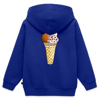 Eis - Kinder Premium Organic Zip Hoodie - Royalblau - Hinten - AI Model Kid Male (0cm)