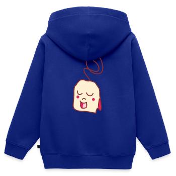 Thé - Sweat Premium à capuche zippé enfant bio - bleu roi - Dos - AI Model Kid Male (0cm)