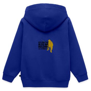 Angler Angelhaken Angelrute Sportfischer - Kinder Premium Organic Zip Hoodie - Royalblau - Hinten - AI Model Kid Male (0cm)