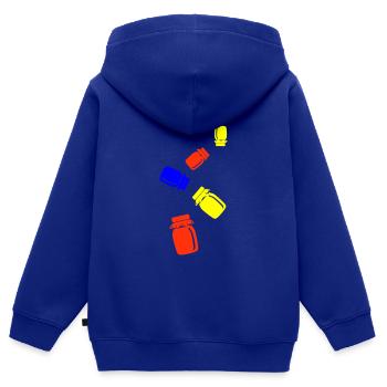 Abeille symbole miel - Sweat Premium à capuche zippé enfant bio - bleu roi - Dos - AI Model Kid Male (0cm)