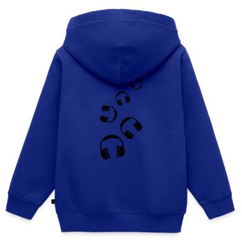 Icône casque - Sweat Premium à capuche zippé enfant bio - bleu roi - Dos - AI Model Kid Male (0cm)