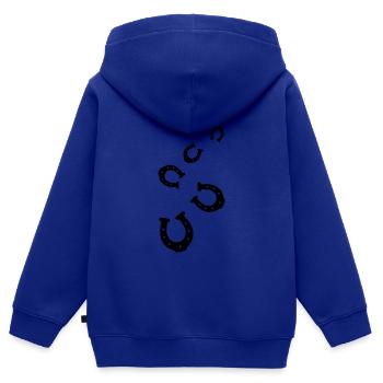 Hufeisen Icon - Kinder Premium Organic Zip Hoodie - Royalblau - Hinten - AI Model Kid Male (0cm)