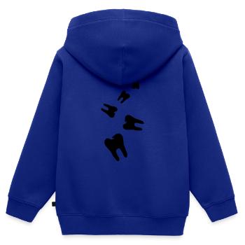 Tooth symbol - Kids Premium Organic Zip-up Hoodie - royal blue - Back - AI Model Kid Male (0cm)