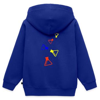 Icône du tube à essai - Sweat Premium à capuche zippé enfant bio - bleu roi - Dos - AI Model Kid Male (0cm)