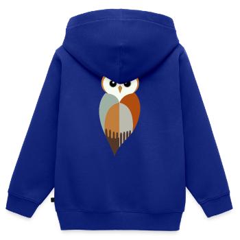 Stylized Owl - Kids Premium Organic Zip-up Hoodie - royal blue - Back - AI Model Kid Male (0cm)