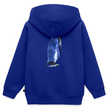 Pinguine sind flugunfähig, aber gute Schwimmer - Kinder Premium Organic Zip Hoodie - Royalblau - Hinten - AI Model Kid Male (0cm)