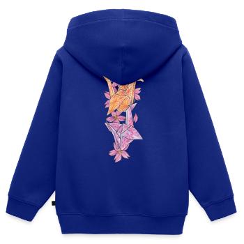 Süße Origami Kraniche Falt Papier Japan Bastler - Kinder Premium Organic Zip Hoodie - Royalblau - Hinten - AI Model Kid Male (0cm)