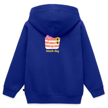 Beach Day - Kids Premium Organic Zip-up Hoodie - royal blue - Back - AI Model Kid Male (0cm)