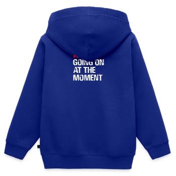 Im Moment ist viel los - Kinder Premium Organic Zip Hoodie - Royalblau - Hinten - AI Model Kid Male (0cm)