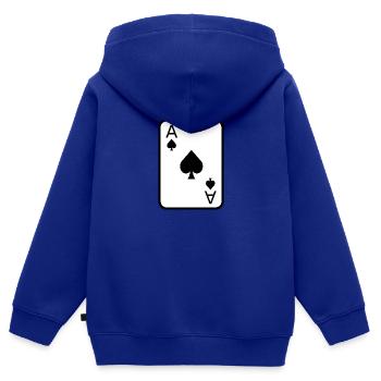 Pik Aß Spielkarte Poker Geschenkidee - Kinder Premium Organic Zip Hoodie - Royalblau - Hinten - AI Model Kid Male (0cm)