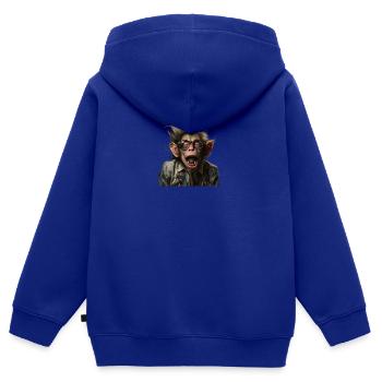 crazy professor monkey - Kinder Premium Organic Zip Hoodie - Royalblau - Hinten - AI Model Kid Male (0cm)