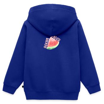 SooMeer! - Kinder Premium Organic Zip Hoodie - Royalblau - Hinten - AI Model Kid Male (0cm)