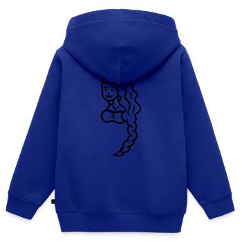 Prinzessin Haare - line - Kinder Premium Organic Zip Hoodie - Royalblau - Hinten - AI Model Kid Male (0cm)